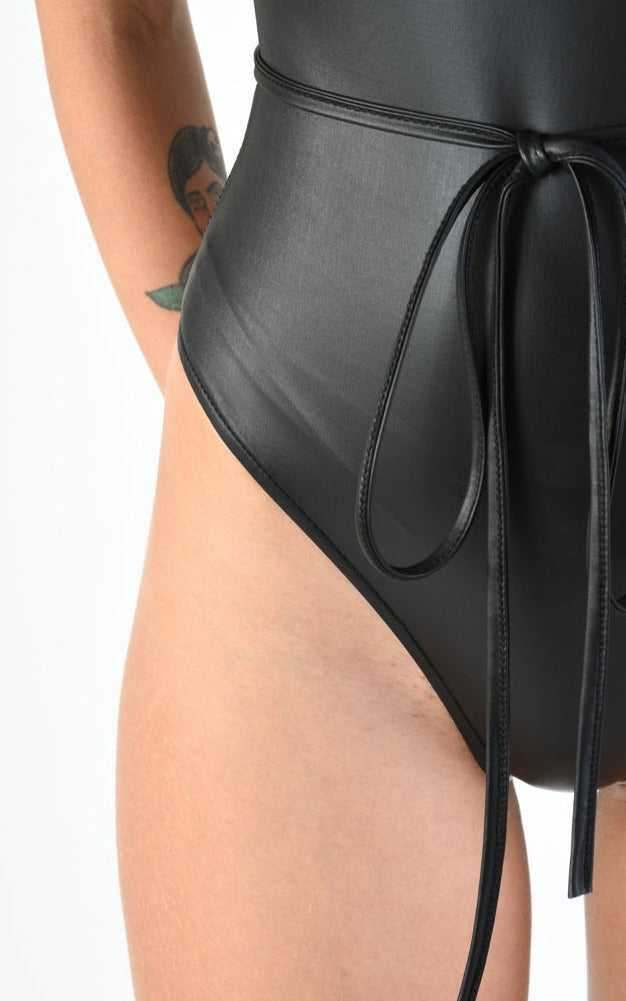 A34B LW72024 Body Lycra Stretch Eco-Leather Effect Black
