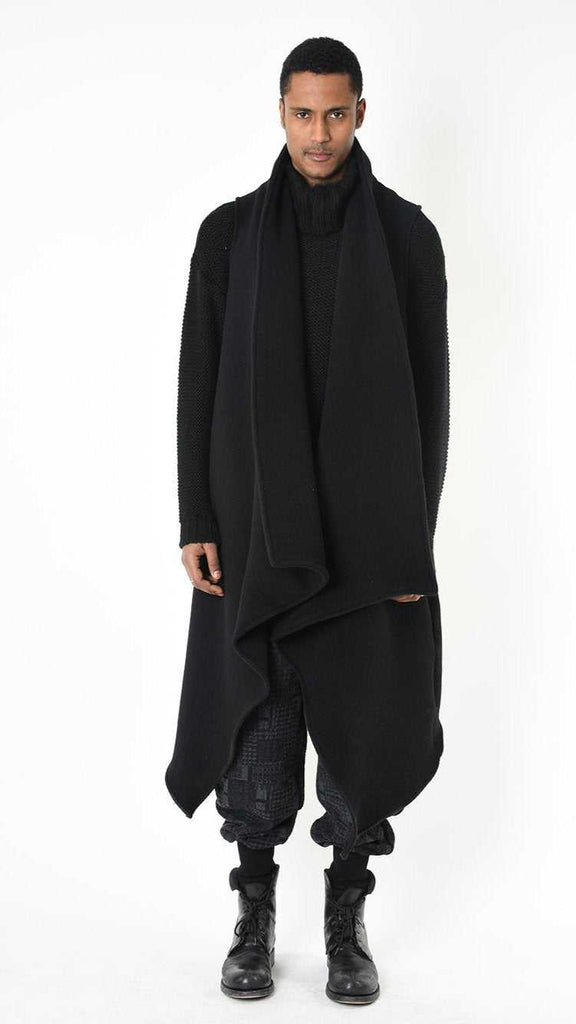 A34B LW79725 GILET Over Asymmetric Cloth Blend Wool Black 518 Coats & Jackets Fall Winter 2024|25 Man LA HAINE INSIDE US TEPHRA