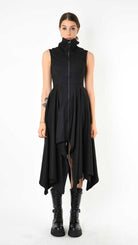 A34B LW82625 DRESS Asymmetric Fluido Black