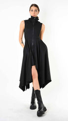 A34B LW82625 DRESS Asymmetric Fluido Black