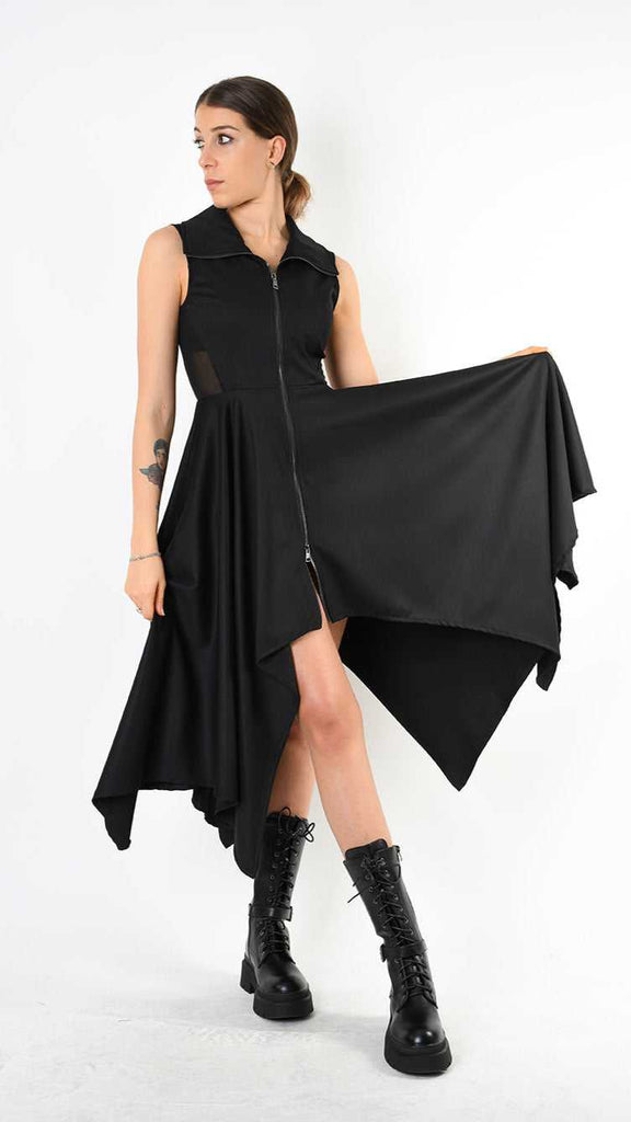 A34B LW82625 DRESS Asymmetric Fluido Black 148 Dresses Dress Woman LA HAINE INSIDE US TEPHRA