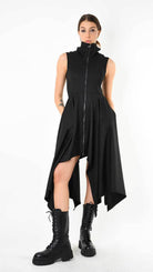 A34B LW82625 DRESS Asymmetric Fluido Black