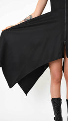 A34B LW82625 DRESS Asymmetric Fluido Black