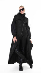 A34B LW83725 COAT Cloth Lined & Nylon Black