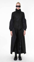 A34B LW83725 COAT Cloth Lined & Nylon Black