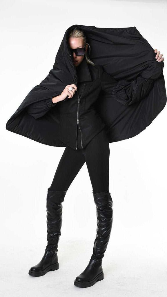 A34B LW83725 COAT Cloth Lined & Nylon Black 328 LEATHER JACKET Fall Winter 2024|25 Woman LA HAINE INSIDE US TEPHRA