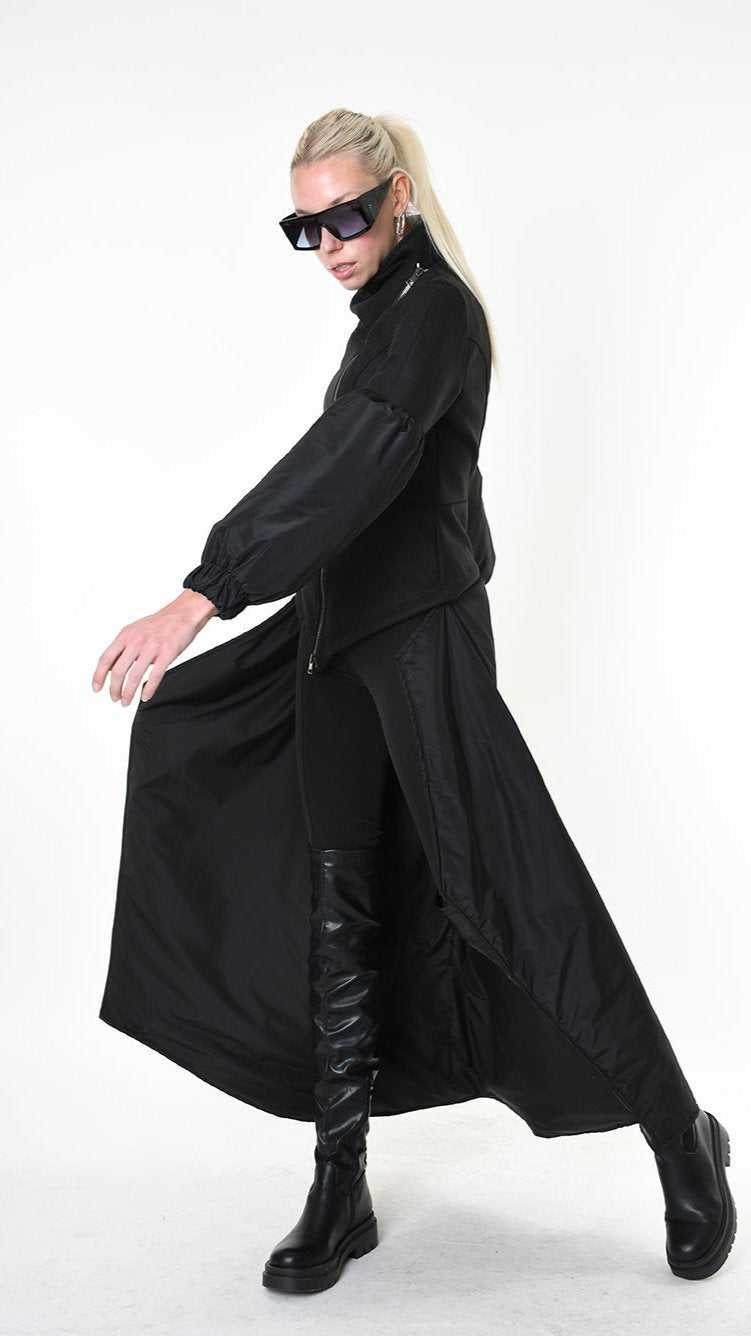 A34B LW83725 COAT Cloth Lined & Nylon Black