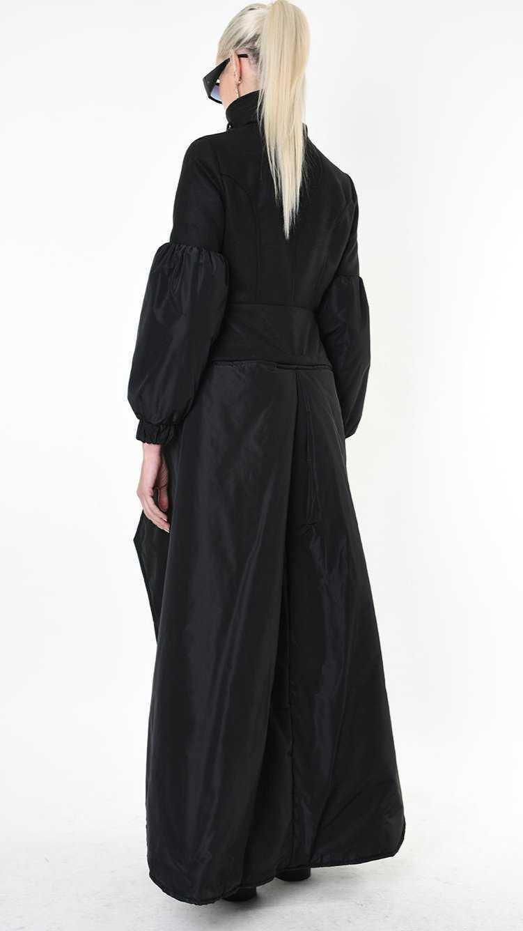 A34B LW83725 COAT Cloth Lined & Nylon Black