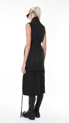 A34B LW87825 DRESS Sleeveless Tecno Stretch Black