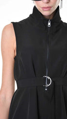 A34B LW87825 DRESS Sleeveless Tecno Stretch Black