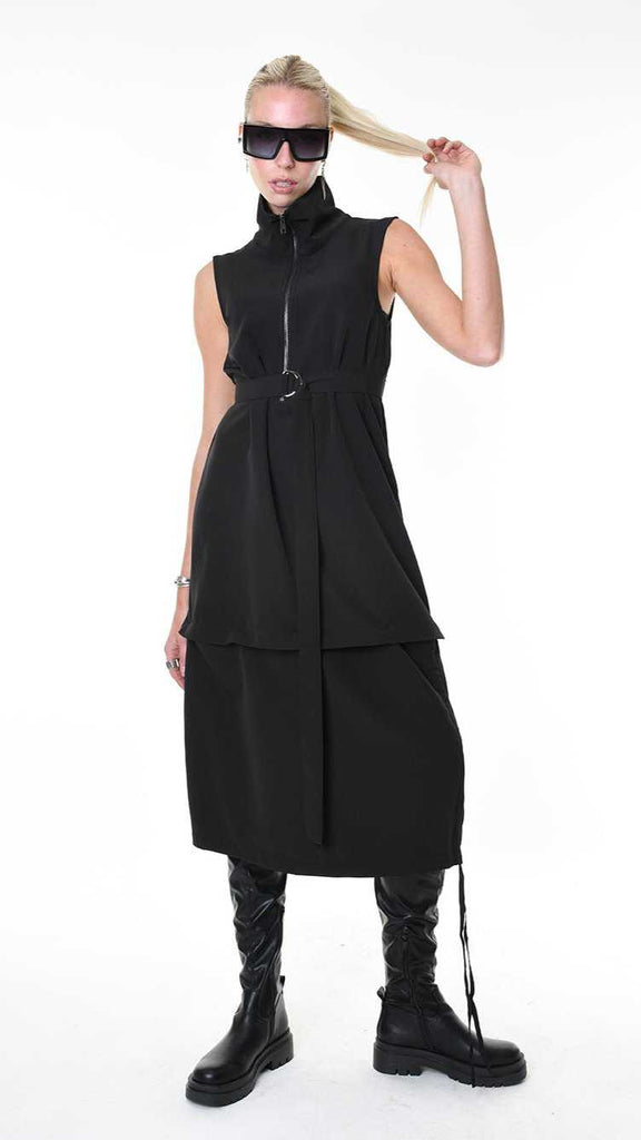 A34B LW87825 DRESS Sleeveless Tecno Stretch Black 178 Dresses Dress Woman LA HAINE INSIDE US TEPHRA