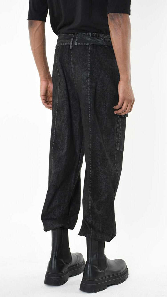 A34B LW880 TROUSER Over Gabardine Cotton Coated Black 258 Pants Fall Winter 2024|25 Man LA HAINE INSIDE US TEPHRA