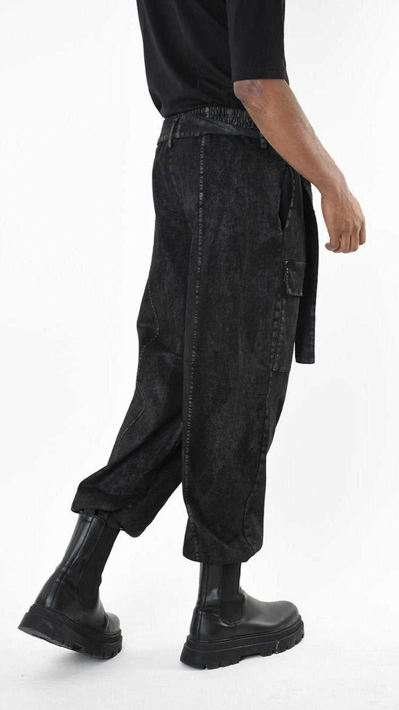 A34B LW880 TROUSER Over Gabardine Cotton Coated Black 258 Pants Fall Winter 2024|25 Man LA HAINE INSIDE US TEPHRA