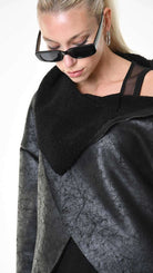 A34B LW92625 SPORT JACKET Coated Faux Shearling Black