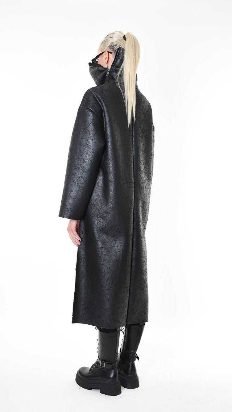 A34B LW92625 SPORT JACKET Coated Faux Shearling Black