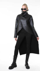 A34B LW92625 SPORT JACKET Coated Faux Shearling Black