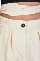 A34B SYLVANA23 ECRU BLACK Bottoms Woman