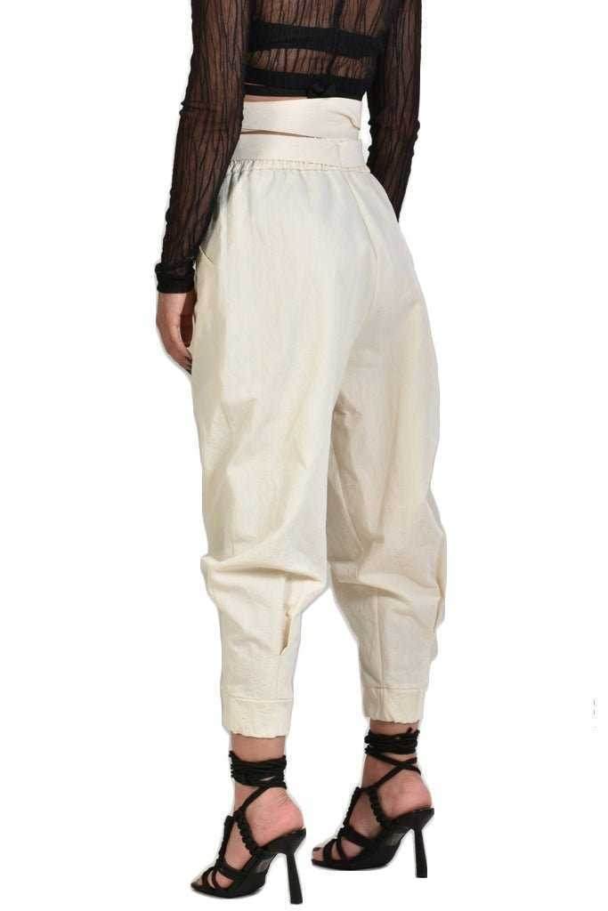 A34B SYLVANA23 ECRU BLACK Bottoms Woman