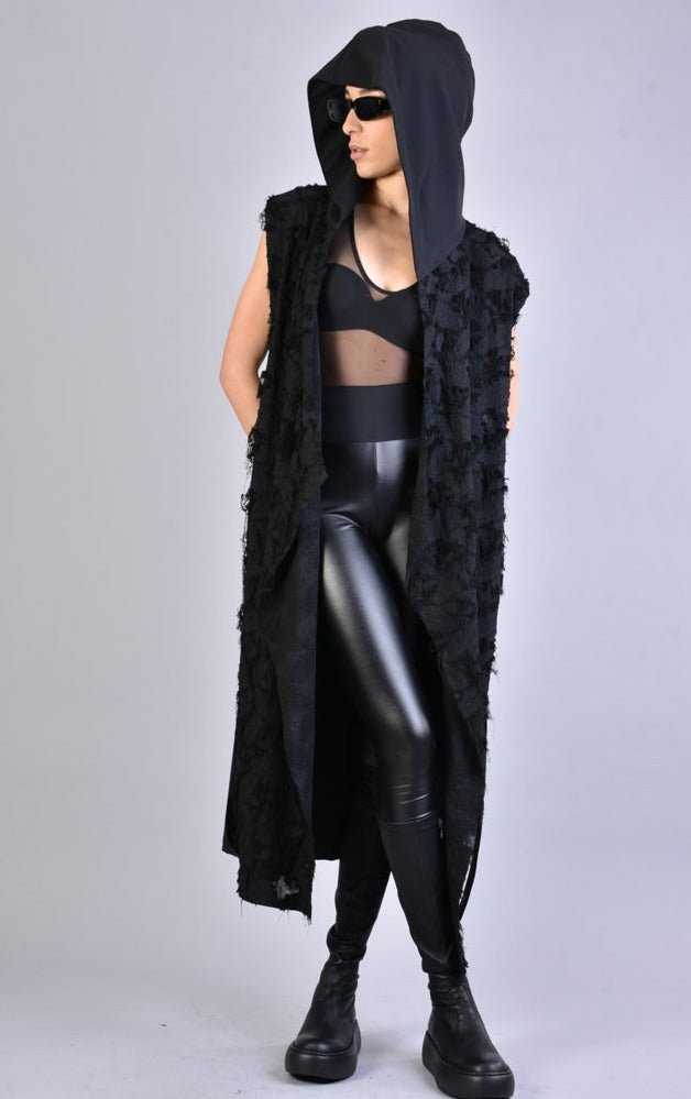 A34M LW62423D Black Long gilet 357 Coats & Jackets Jackets Woman LA HAINE INSIDE US TEPHRA