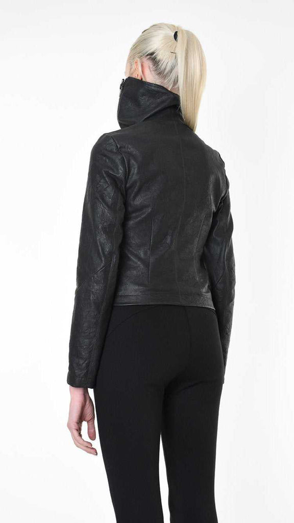 A34O LW86825 JACKET Dyed Leather Black 1128 LEATHER JACKET Fall Winter 2024|25 Woman LA HAINE INSIDE US TEPHRA