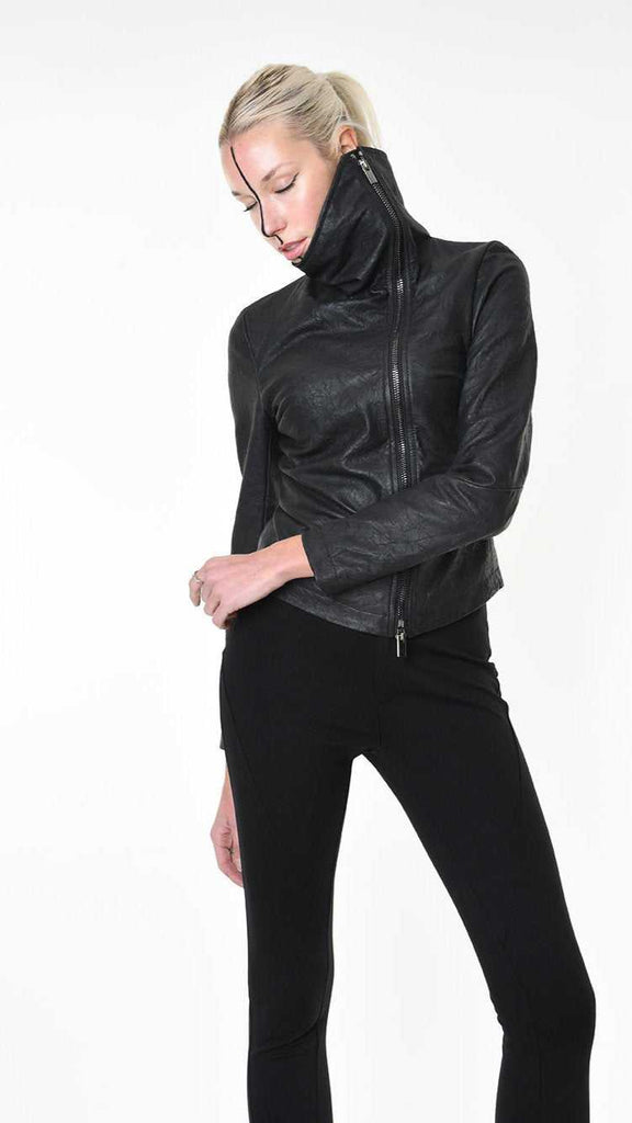 A34O LW86825 JACKET Dyed Leather Black 1128 LEATHER JACKET Fall Winter 2024|25 Woman LA HAINE INSIDE US TEPHRA