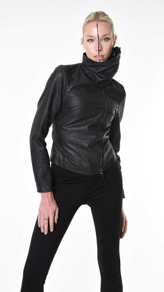 A34O LW86825 JACKET Dyed Leather Black 1128 LEATHER JACKET Fall Winter 2024|25 Woman LA HAINE INSIDE US TEPHRA