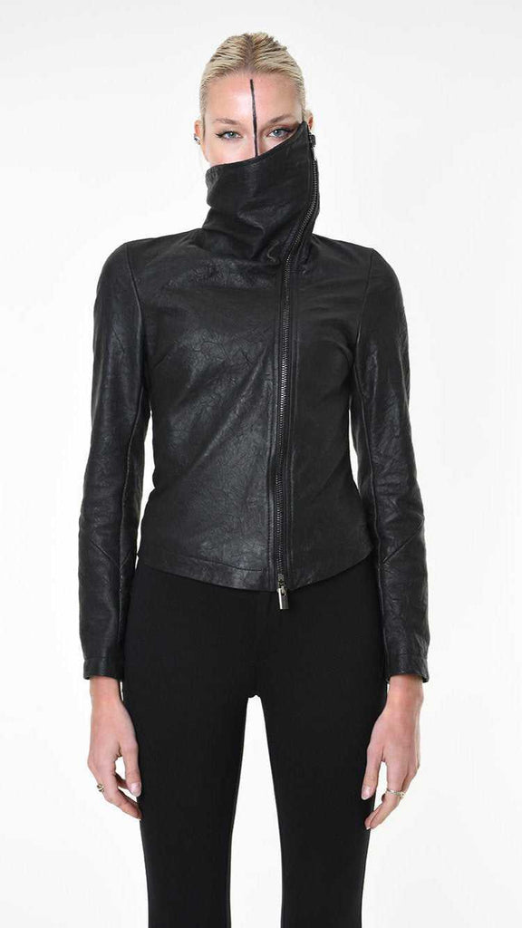 A34O LW86825 JACKET Dyed Leather Black 1128 LEATHER JACKET Fall Winter 2024|25 Woman LA HAINE INSIDE US TEPHRA