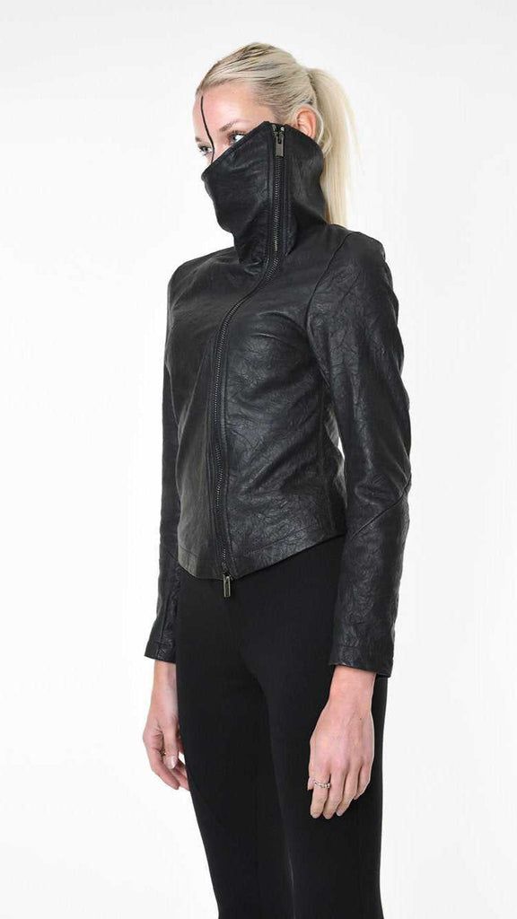 A34O LW86825 JACKET Dyed Leather Black 1128 LEATHER JACKET Fall Winter 2024|25 Woman LA HAINE INSIDE US TEPHRA