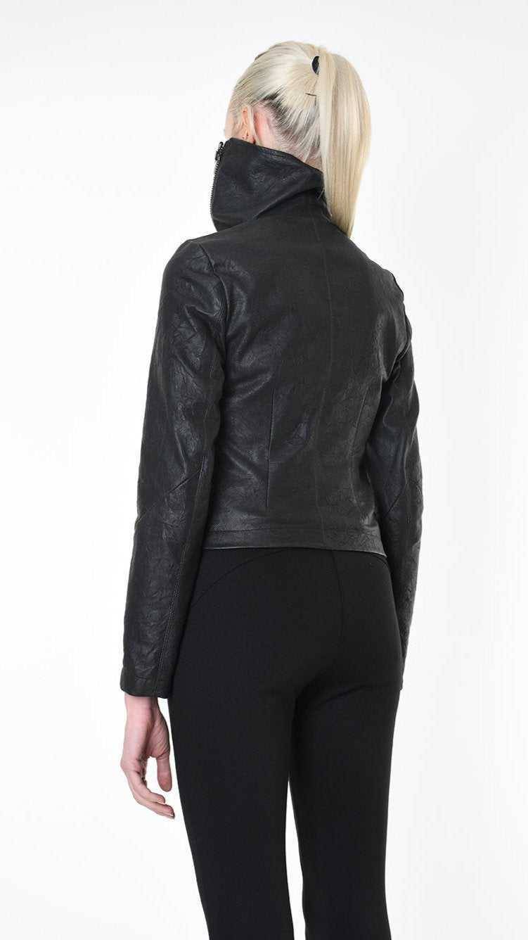 A34O LW86825 JACKET Dyed Leather Black