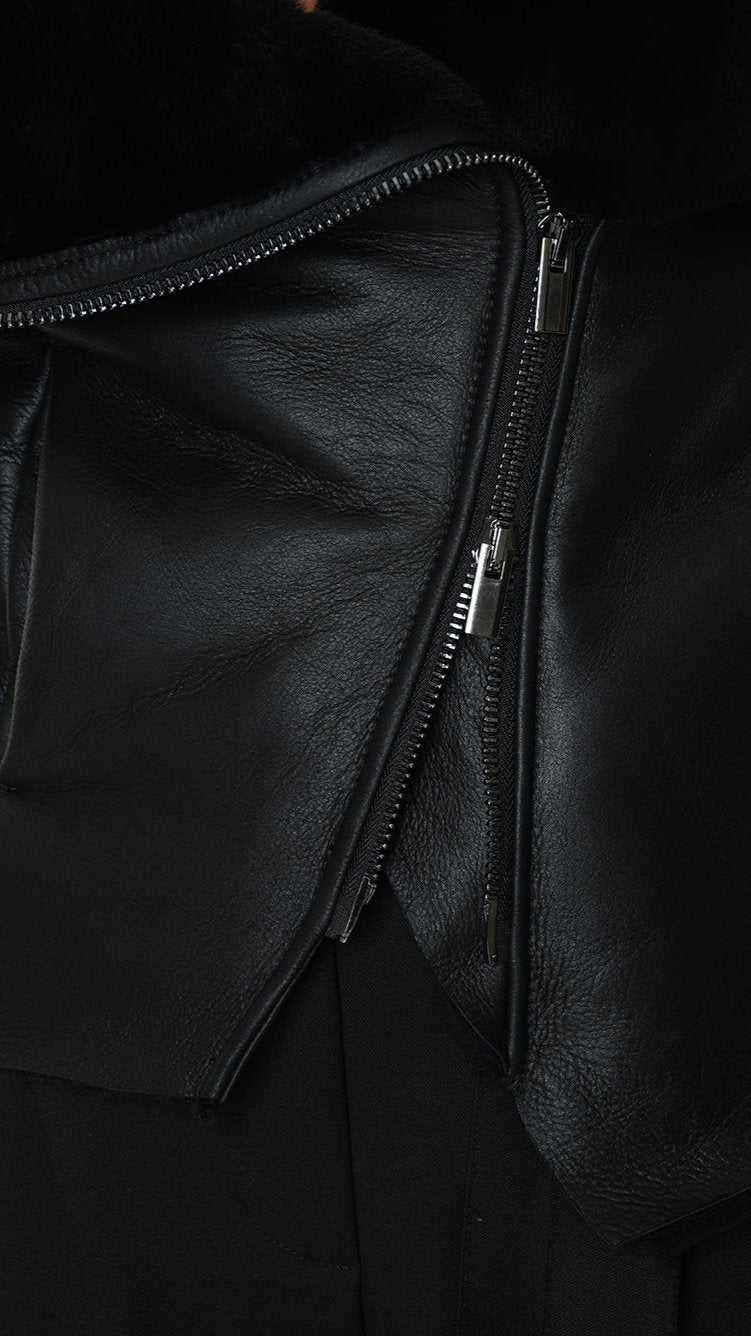 A34O LW92025 JACKET Shearling Black