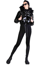 A34P LW62823BLACK Nylon Painted Effect Bomber