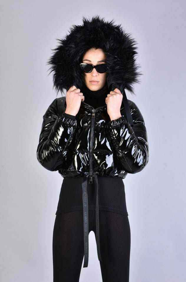 A34P LW62823BLACK Nylon Painted Effect Bomber