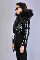 A34P LW62823BLACK Nylon Painted Effect Bomber