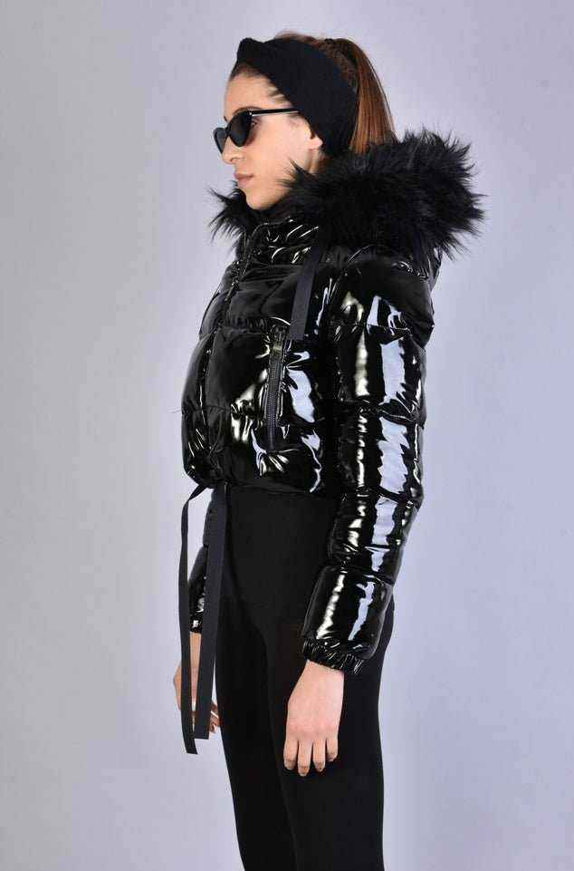 A34P LW62823BLACK Nylon Painted Effect Bomber