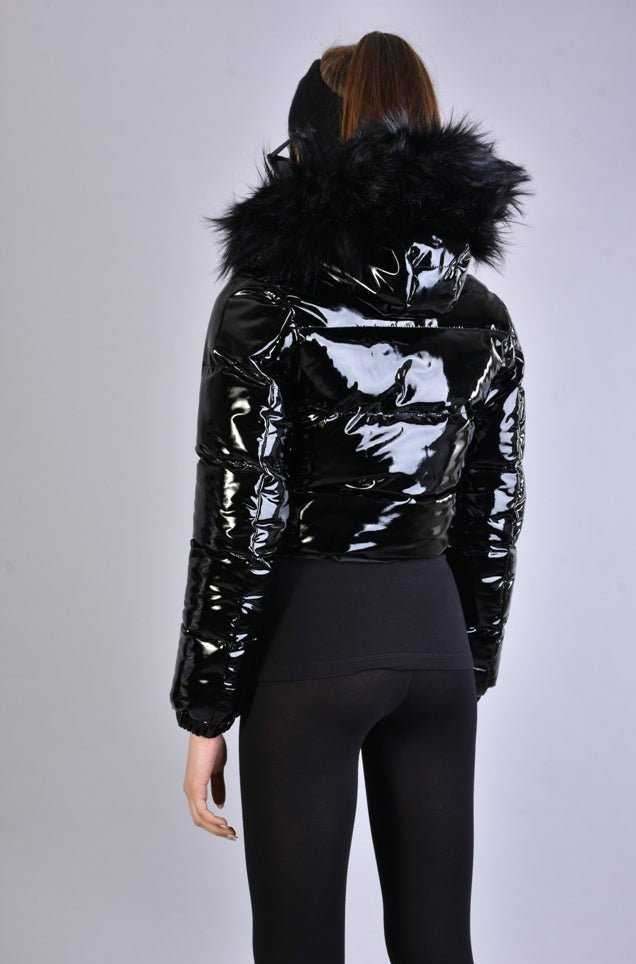 A34P LW62823BLACK Nylon Painted Effect Bomber