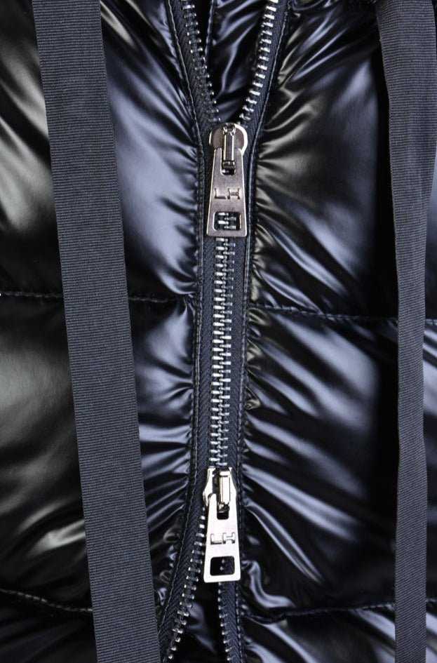 A34P LW63123 BLACK Long Nylon Down Jacket