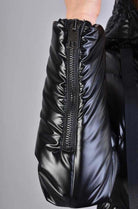 A34P LW63123 BLACK Long Nylon Down Jacket