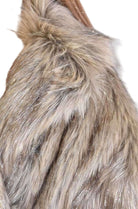 A34Q LW526 SAND Lined Faux Fur Lurex Coat Woman