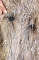 A34Q LW526 SAND Lined Faux Fur Lurex Coat Woman