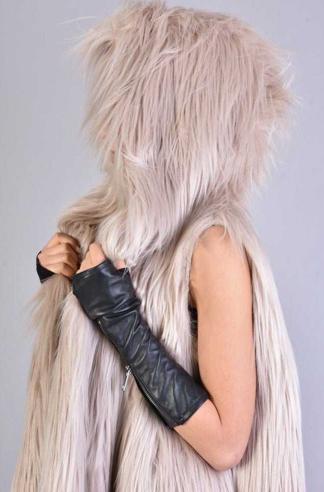 A34Q LW52723 SAND Lined Faux Fur Sleeveless Coat 939 Coats & Jackets Jackets Woman LA HAINE INSIDE US TEPHRA