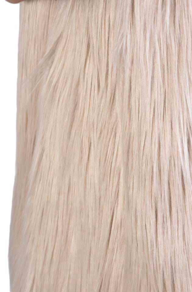 A34Q LW52723 SAND Lined Faux Fur Sleeveless Coat