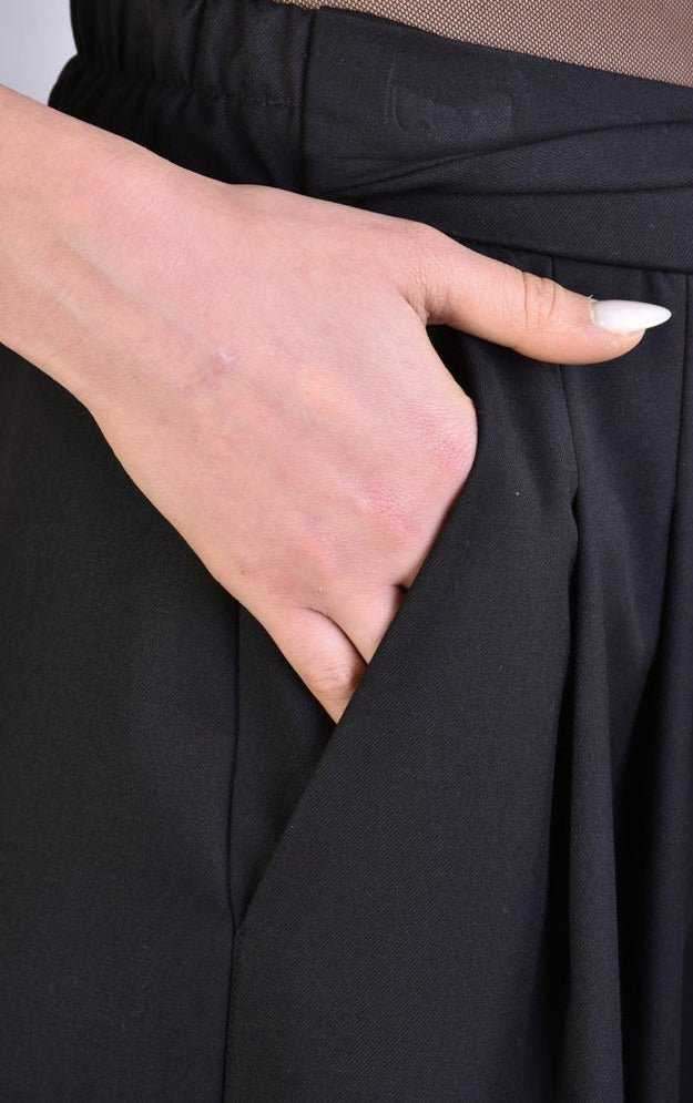 A34R LW510 BLACK Cool Wool Trousers