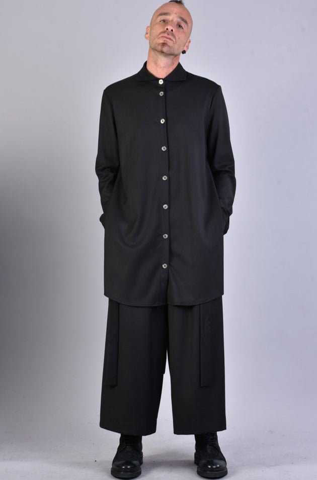 A34R LW510 BLACK Cool Wool Trousers.