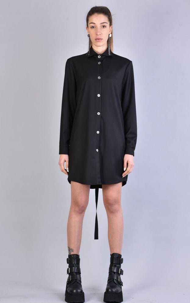 A34R LW511 BLACK Cool Wool Overshirt 182 Shirt Dress Woman LA HAINE INSIDE US TEPHRA