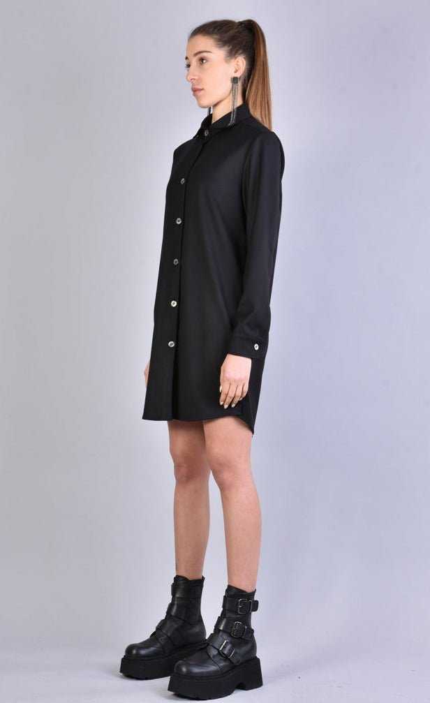 A34R LW511 BLACK Cool Wool Overshirt 182 Shirt Dress Woman LA HAINE INSIDE US TEPHRA