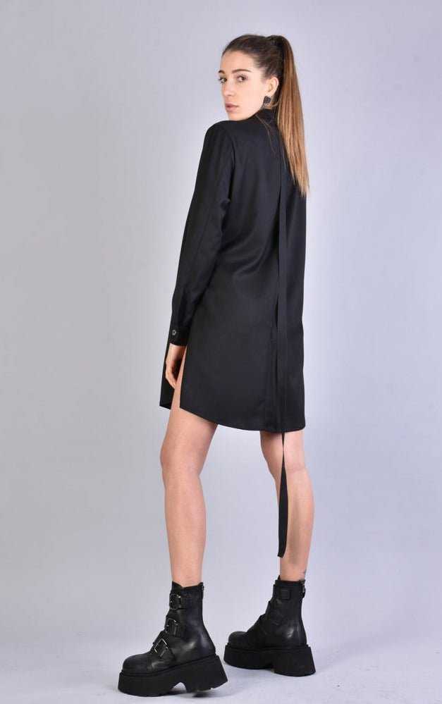 A34R LW511 BLACK Cool Wool Overshirt 182 Shirt Dress Woman LA HAINE INSIDE US TEPHRA