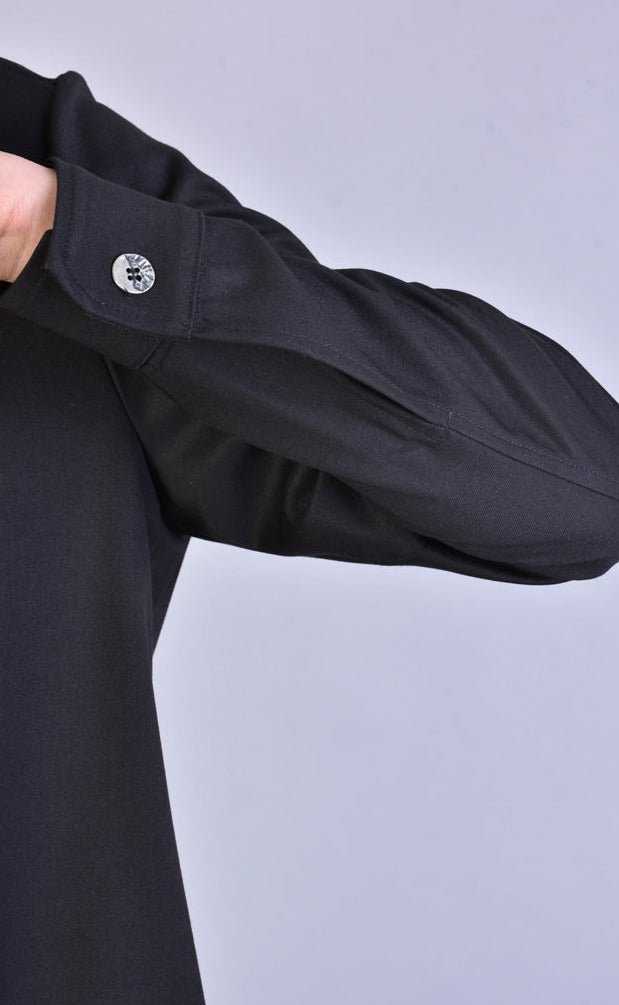 A34R LW511 BLACK Cool Wool Overshirt.