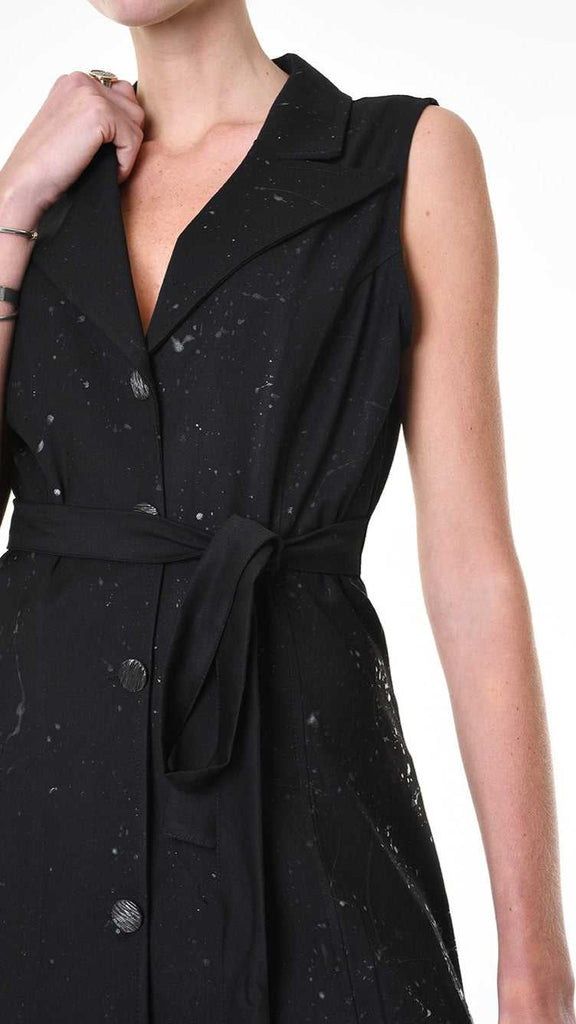 A34R LW86725 DRESS/GILET Asymmetric Coated Fluido Black 248 Dresses Dress Woman LA HAINE INSIDE US TEPHRA