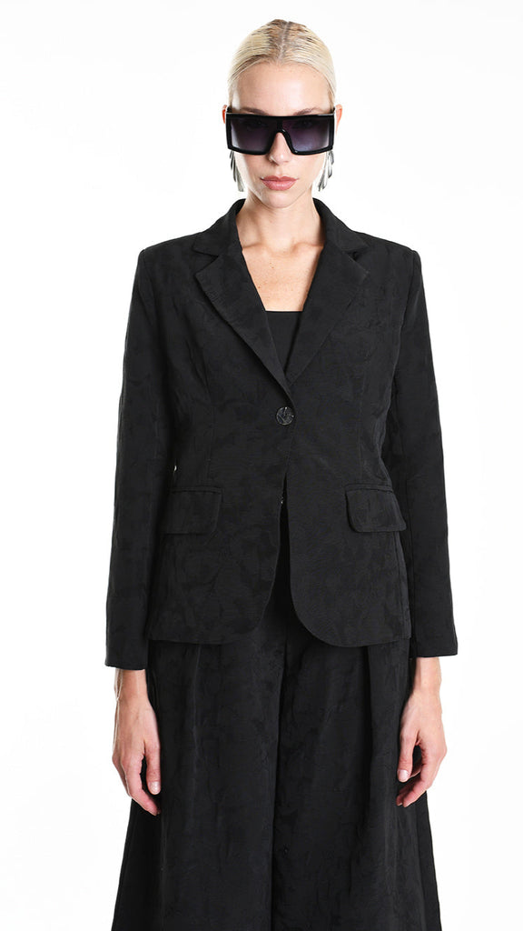 A34R W500125 JACKET Regular Cotton Jacquard Black.