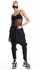 A34R W504125 TROUSER Over Cotton Organic Crumpled Black